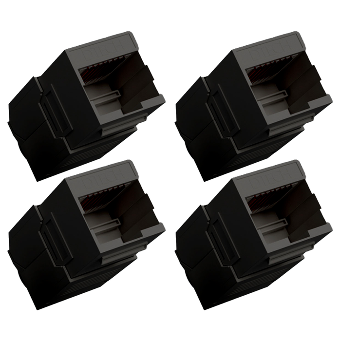 DTECH CAT6 10XG 10GBASET Tooless Keystone - Pack of 4 - Black (DTE-MC10G-TLU-BK)