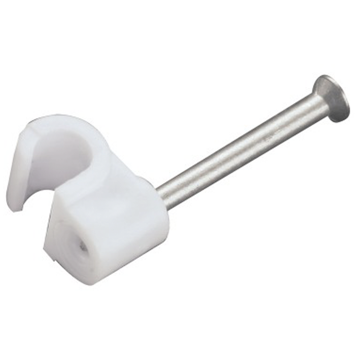 FM 4.5mm Round Alarm Cable Clips - White (C202)