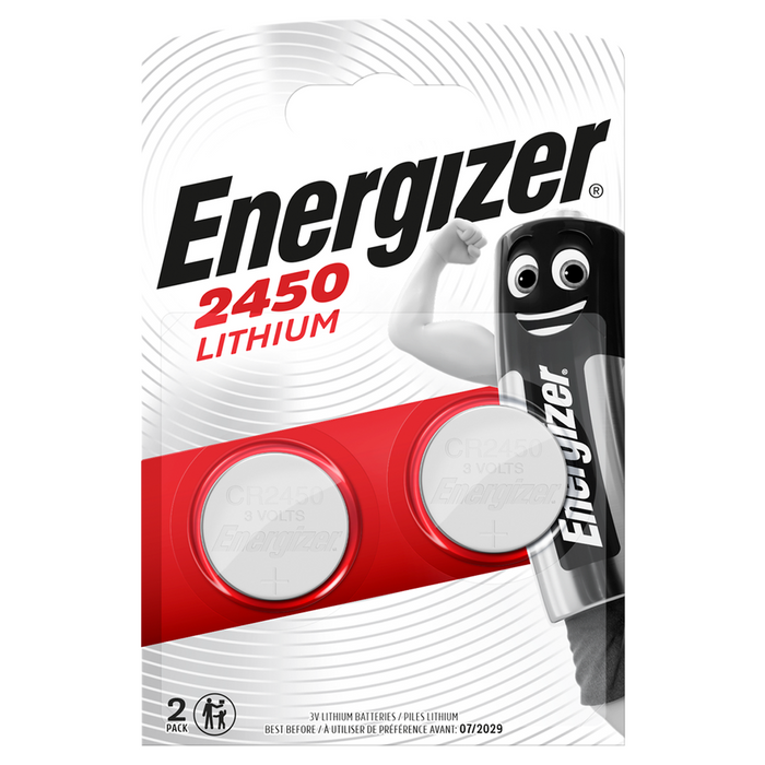 Energizer CR2450 3v Lithium Battery - Pack of 2 (EN-CR2450-PK2)
