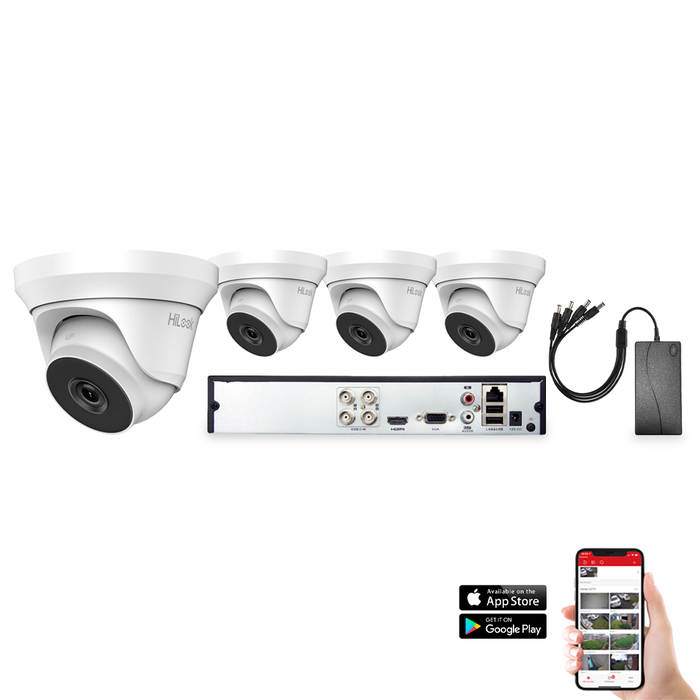 HiLook by Hikvision 4 Camera 4ch 1080P 2MP 40M CCTV Kit (HI-KIT-TVI-2MP-40M-4)