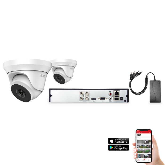 HiLook by Hikvision 2 Camera 4ch 5MP 40M CCTV Kit (HI-KIT-TVI-5MP-40M-2)