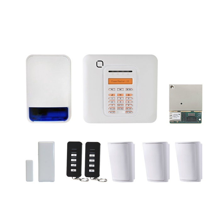Visonic PG2 PowerMaster 10 3PIR IP PowerLink Wireless Alarm Kit (PM10-BELL-3PIR-KIT-IP)