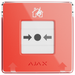 Ajax EN54 manual call point break glass fire alarm button in red, front view