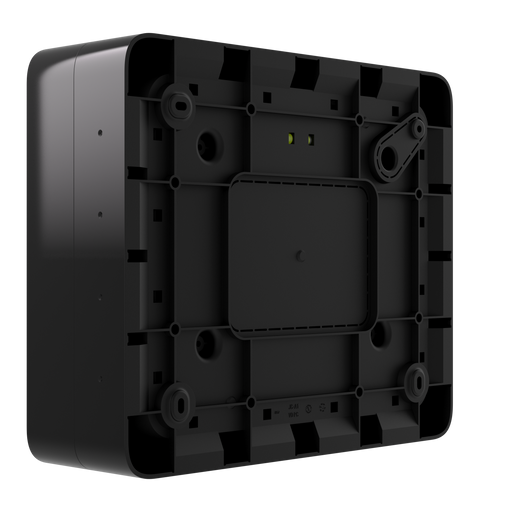 Ajax EN54 GlandBox cable entry housing in black, back angled view