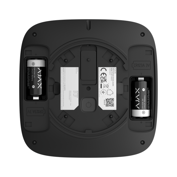 Ajax EN54 FireProtect wireless smoke detector in black, back view