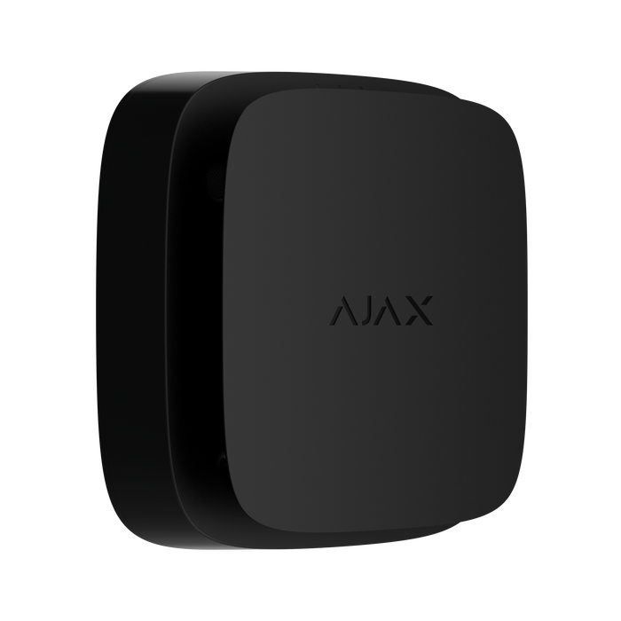 Ajax EN54 FireProtect wireless smoke detector in black, front angled view
