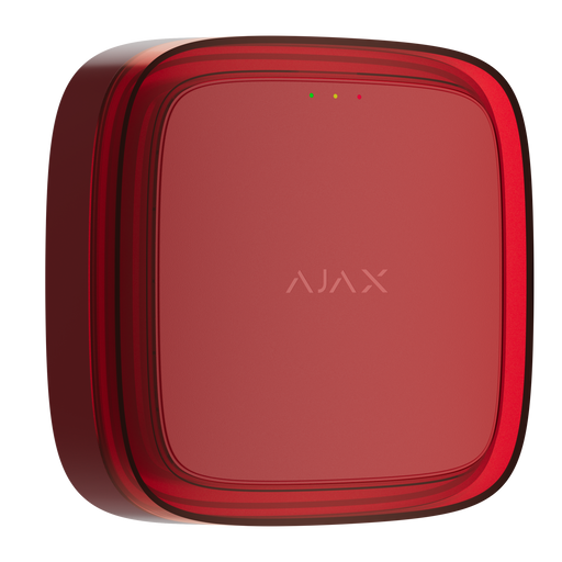 Ajax EN54 FireProtect wireless VAD visual alarm device beacon in red, front angled view