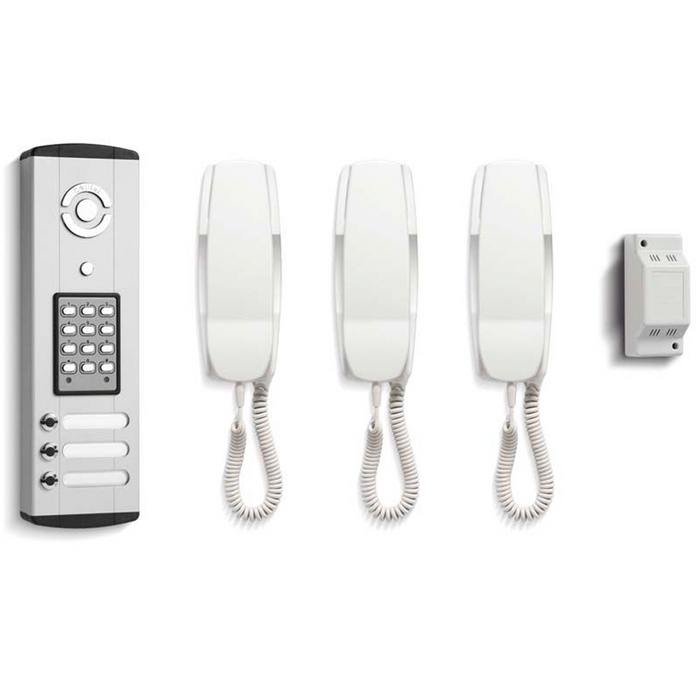 Bell 3 Button Bellini Audio Door Entry Kit with Keypad (BELL-BL106-3)