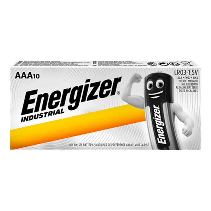 Energizer Industrial AAA Alkaline Battery - Pack of 10 (EN-AAA-IND-PK10)