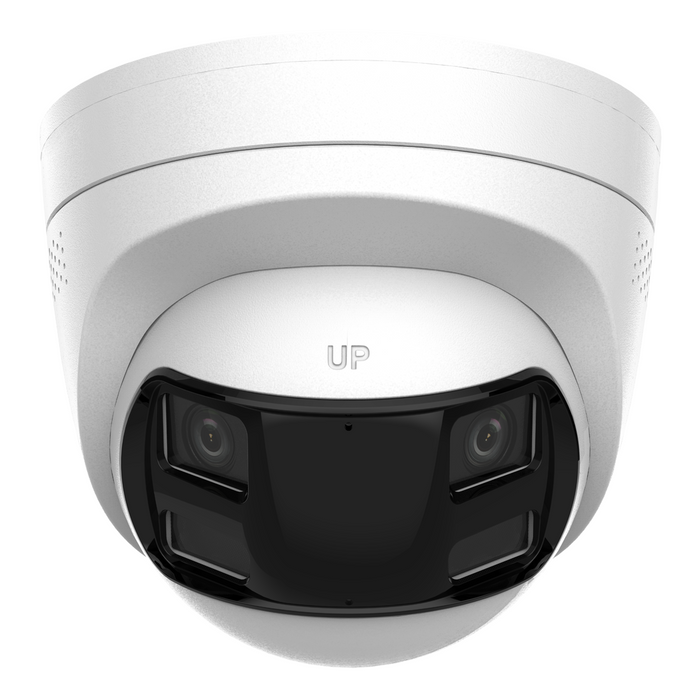 HiLook by Hikvision IP Motion 2.0 Dual Lens Panoramic Hybrid ColorVu 6MP 30m Turret with Mic/Speaker/Alarm (IPC-T260HAD-LUF/SL-2.8MM)