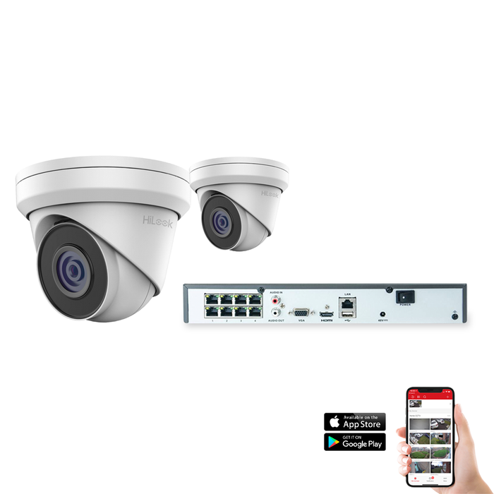 HiLook by Hikvision IP 2 Camera 8ch 4K 8MP 30M CCTV Kit (HI-KIT-IPC-8MP-2)