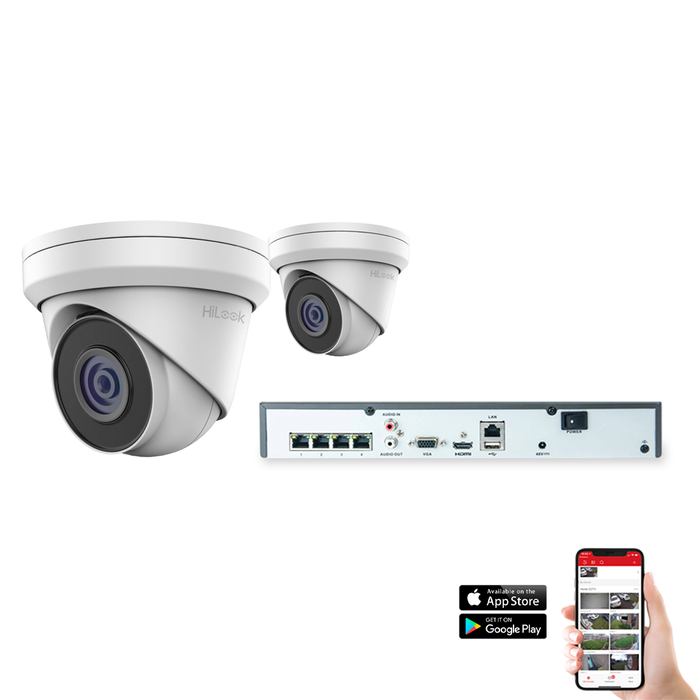 HiLook by Hikvision IP 2 Camera 4ch 5MP 30M CCTV Kit (HI-KIT-IPC-5MP-2)