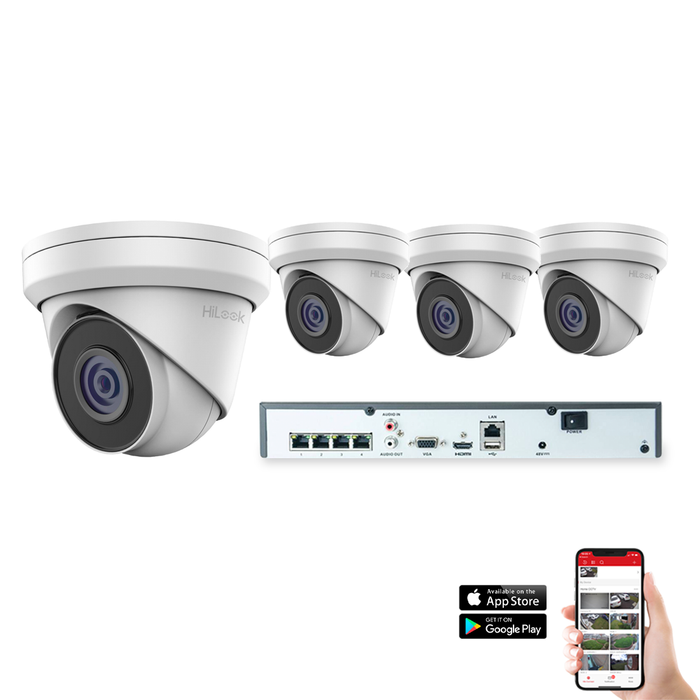 HiLook by Hikvision IP 4 Camera 4ch 5MP 30M CCTV Kit (HI-KIT-IPC-5MP-4)
