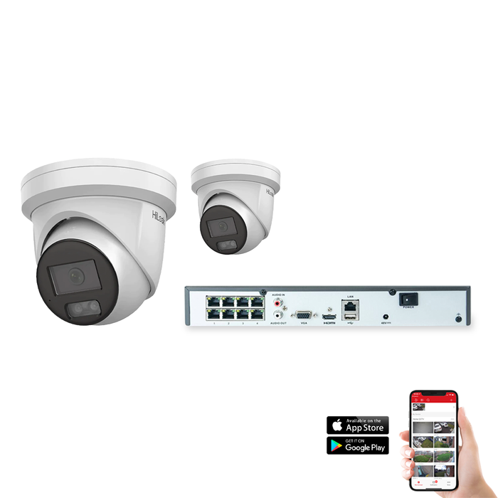 HiLook by Hikvision IP ColorVu 2 Camera 8ch 4K 8MP 30M CCTV Kit (HI-KIT-IPC-COL-8MP-2)