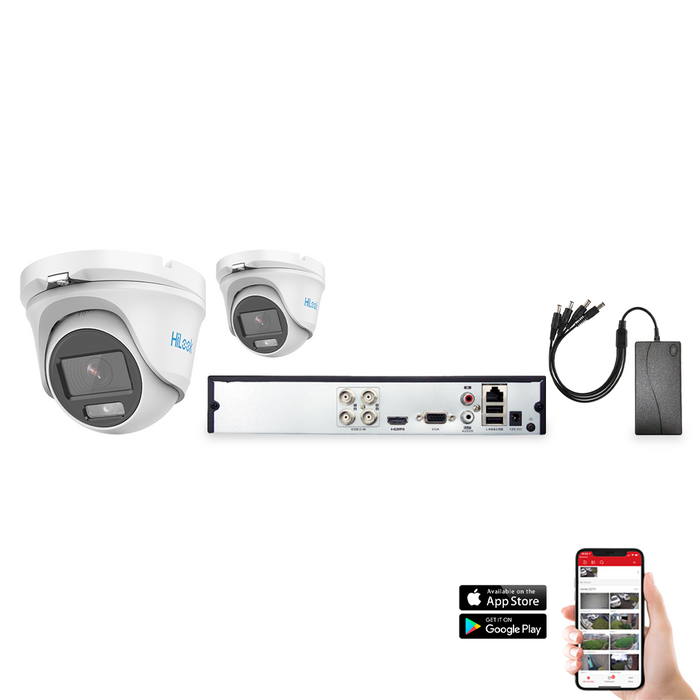 HiLook by Hikvision ColorVu 2 Camera 4ch AoC 3K 20M CCTV Kit (HI-KIT-TVI-COL-3K-20M-2)