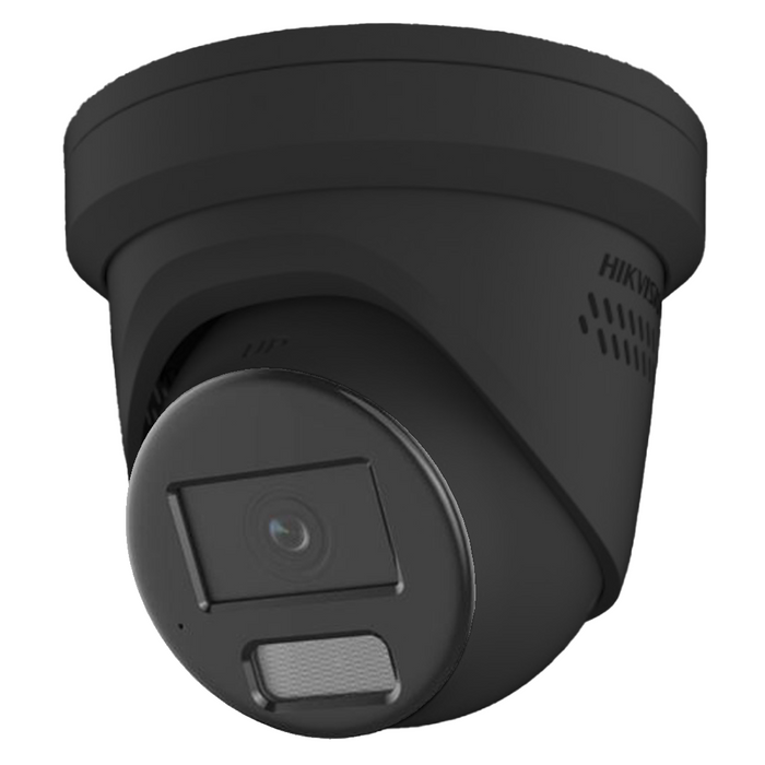 Hikvision IP Smart Hybrid ColorVu 4K 8MP 40m Turret Dome with Mic/Speaker/Alarm 2.8mm - Black (DS-2CD2387G2H-LISU/SL-BK)
