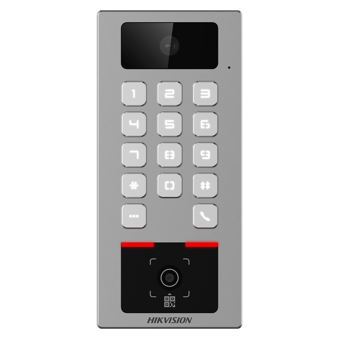 Hikvision IP Intercom/Keypad/Prox/QR Terminal (PoE) - HC-Teams (DS-K1T502DBWX-CQRE1)