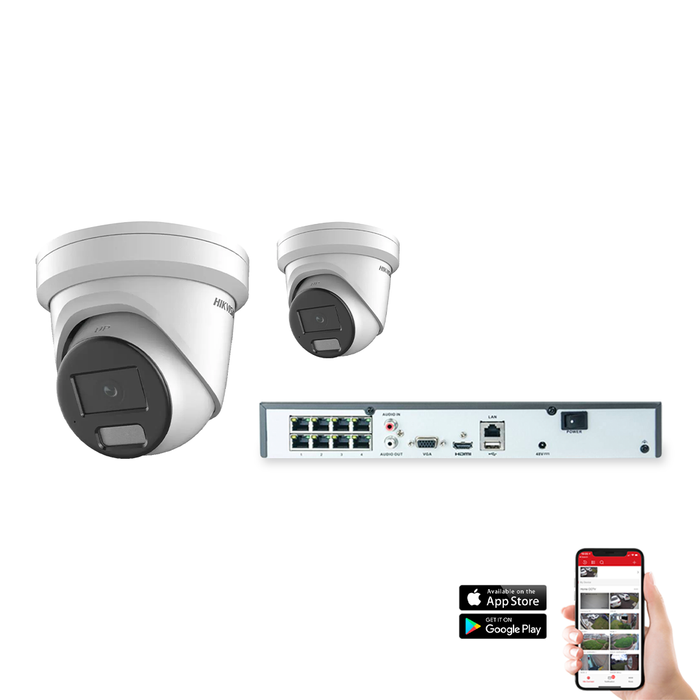Hikvision IP Hybrid ColorVu 2 Camera 8ch 4K 8MP 40M CCTV Kit (HIK-KIT-IPC-HYB-8MP-2)