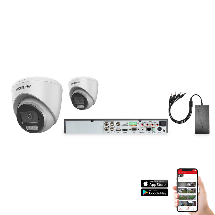 Hikvision Hybrid ColorVu 2 Camera 4ch AoC 3K 40M CCTV Kit (HIK-KIT-TVI-HYB-3K-2)