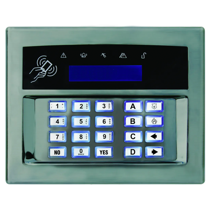 Pyronix Euro Casing for LCDPZ Keypad - Brushed Chrome (PYR-EUR-LCD-CASING/BCHROME)
