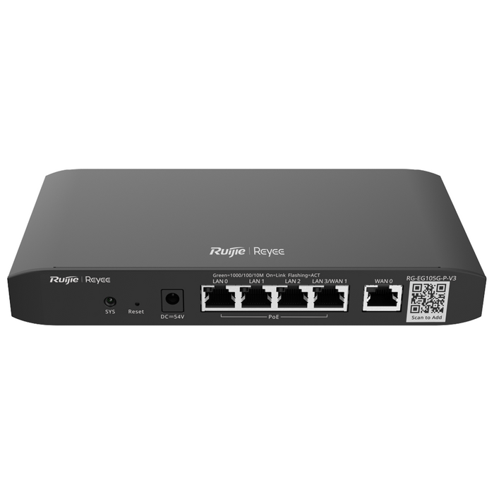 Ruijie Reyee Enterprise 5 Port PoE Gigabit Router (RG-EG105G-P-V3)