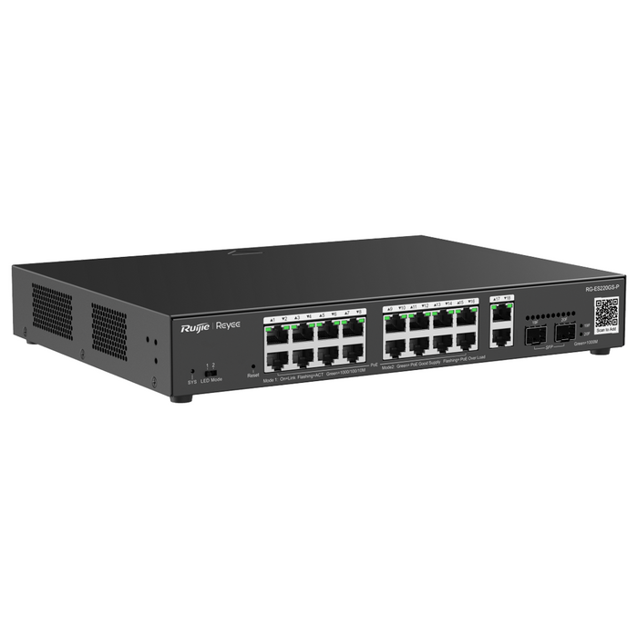 Ruijie Reyee 24 Port PoE 370w Gigabit Managed Rackmount Switch (RG-ES228GS-P)