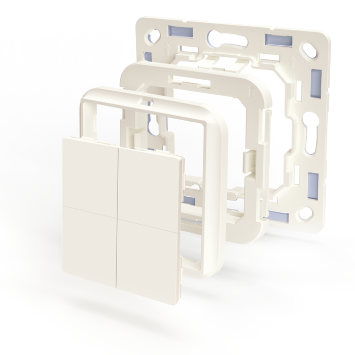Shelly BLU Wall Switch 4 (White) with Busch-Jaeger Adapter (SHEL-BLU-WALL-SWCH-4-WH-BUS)