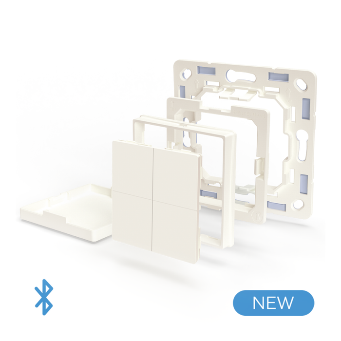 Shelly BLU Wall Switch 4 (White) with Legrand Adapter (SHEL-BLU-WALL-SWCH-4-WH-LEG)