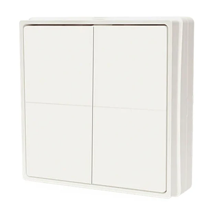 Shelly BLU Wall Switch 4 (White) with Standalone Adapter (SHEL-BLU-WALL-SWITCH-4-WH-S/A)