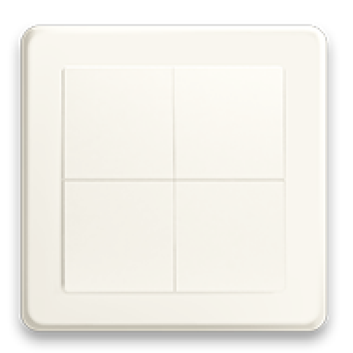 Shelly BLU Wall Switch 4 (White) with no Adapter (SHEL-BLU-WALL-SWCH-4-WH)