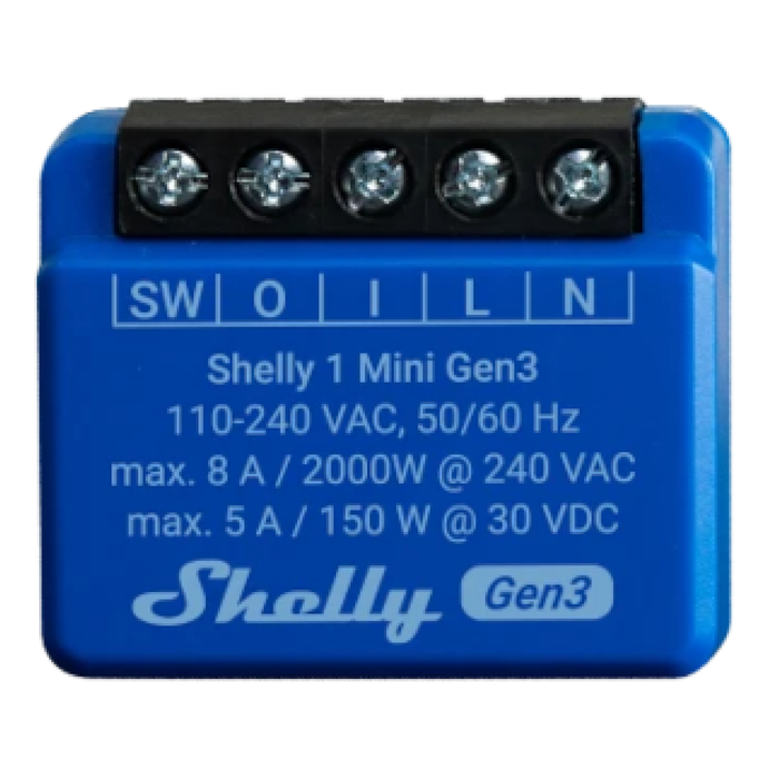 Shelly 1 Mini Gen3 WiFi Operated Smart Switch (SHEL-MINI-1-GEN3)