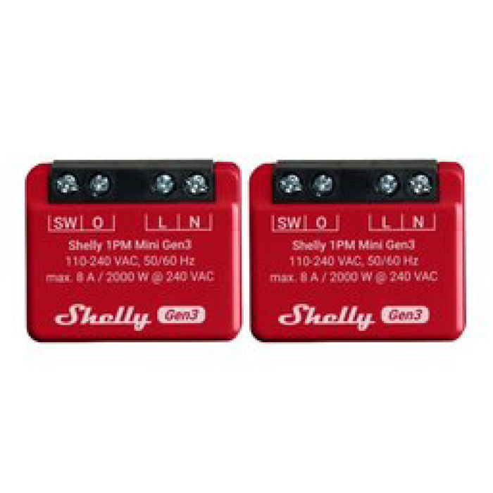 Shelly Mini 1PM WiFi Smart Switch with Power Metering (Pair) (SHEL-MINI-1PM-GEN3-2)