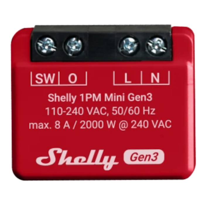 Shelly 1PM Mini WiFi Smart Switch with Power Metering (SHEL-MINI-1PM-GEN3)