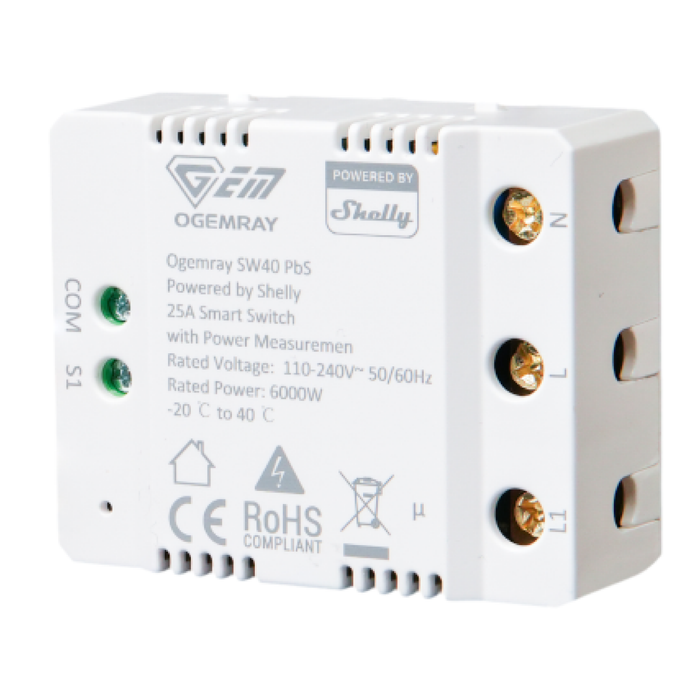 Shelly Ogemray 25A Smart Relay Switch (SHEL-OGEMRAY-25A)