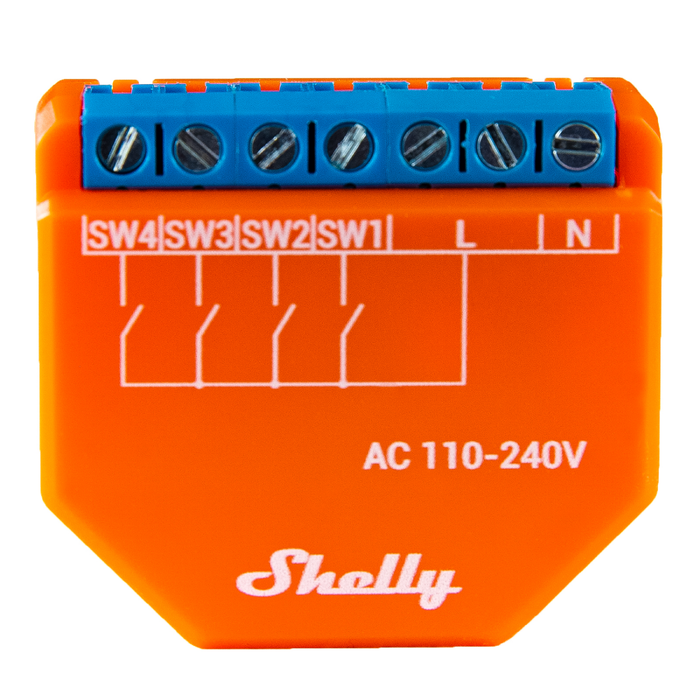 Shelly Plus i4 4-Input Digital Controller with DC Powering Support (SHEL-PLUS-I4-DC)