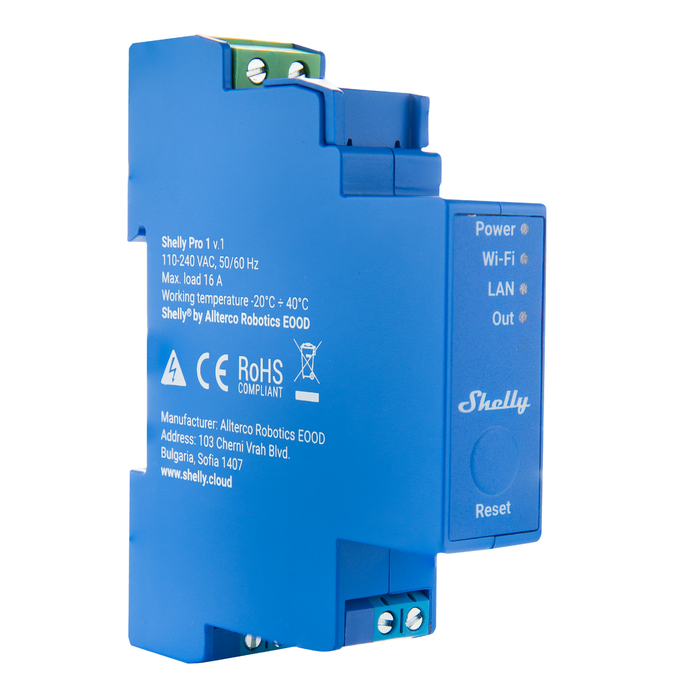 Shelly Pro 1 DIN-Rail Mounted Smart Switch with Dry Contacts (SHEL-PRO-1)
