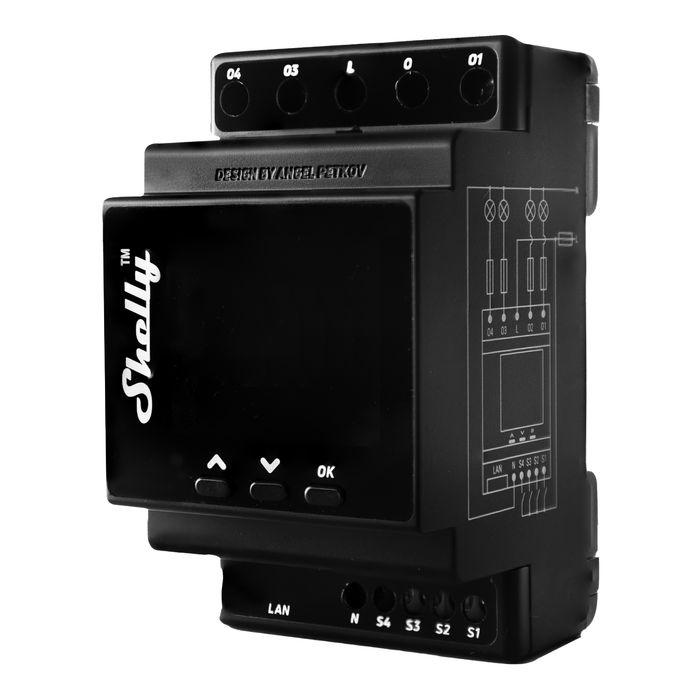 Shelly Pro 4PM 4-Channel DIN-Rail Smart Switch with Power Metering (SHEL-PRO-4PM)