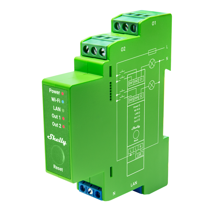 Shelly Z-Wave Pro Dimmer 2PM DIN Rail Dimmer with Power Monitoring (SHEL-WAVE-PRO-DIMMER-2PM)