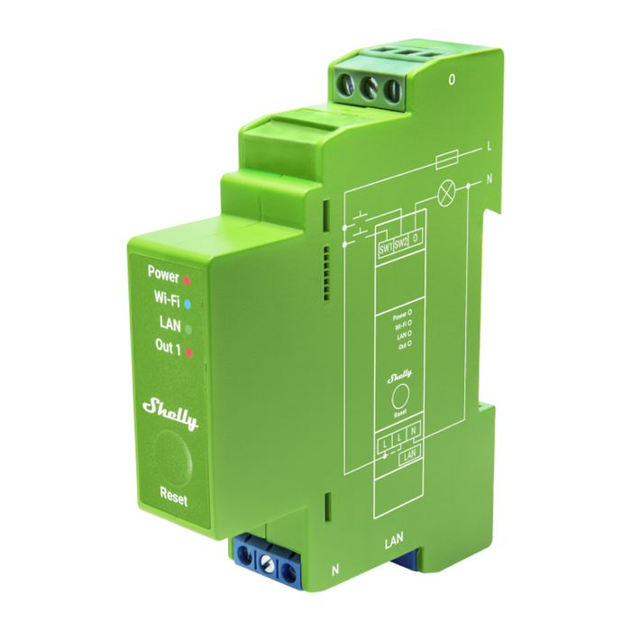 Shelly Wave Pro Dimmer 1PM DIN Rail Dimmer with Power Monitoring (SHEL-WAVE-PRO-DIMMER-1PM)