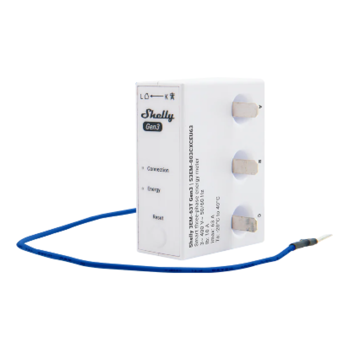 Shelly 3EM-63T-GEN3 Single or Three-Phase Energy Meter (SHEL-3EM-63T-GEN3)