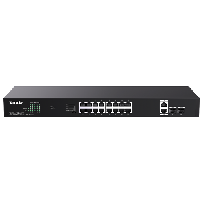 Tenda TEG1120P-16-250W - 5 Port PoE 250w Gigabit Switch (TEN-TEG1120P-16-250W)