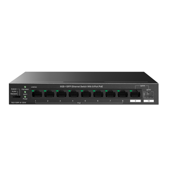 Tenda TEG1110PF-8-120W - 8-Port Gigabit PoE Switch (120W)-(TEN-TEG1110PF-8-120W)