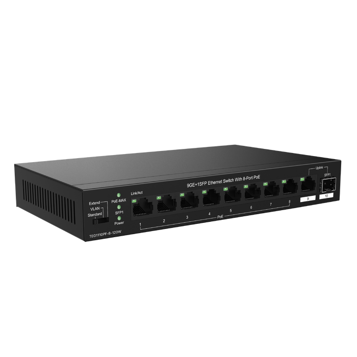 Tenda TEG1110PF-8-120W - 8-Port Gigabit PoE Switch (120W)-(TEN-TEG1110PF-8-120W)