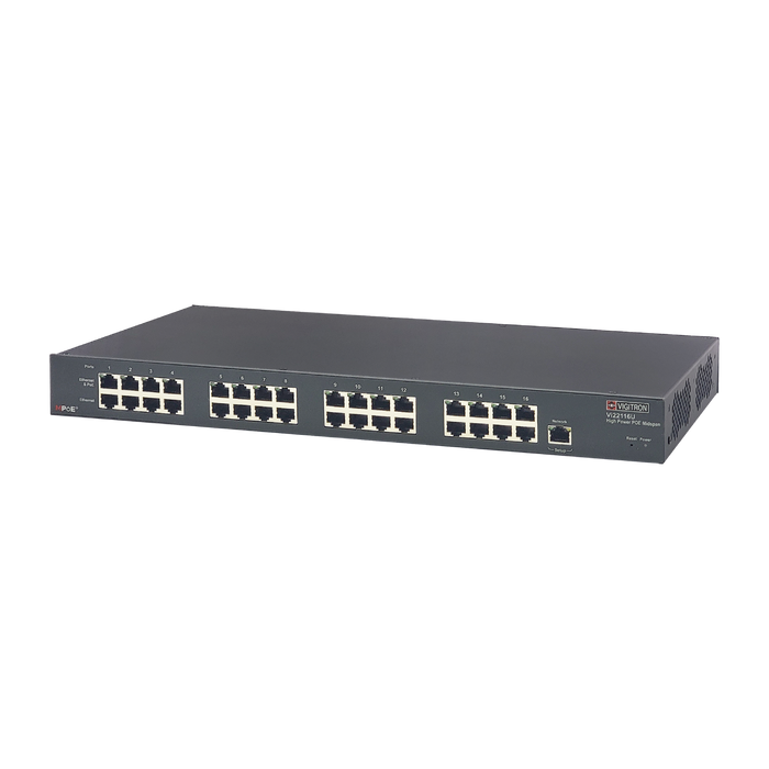 Vigitron MPoE 16-Port MaxiiPower af/at/bt 90W Managed PoE Midspan, 800W PS (Available Q2)-(VIG-VI22116U)