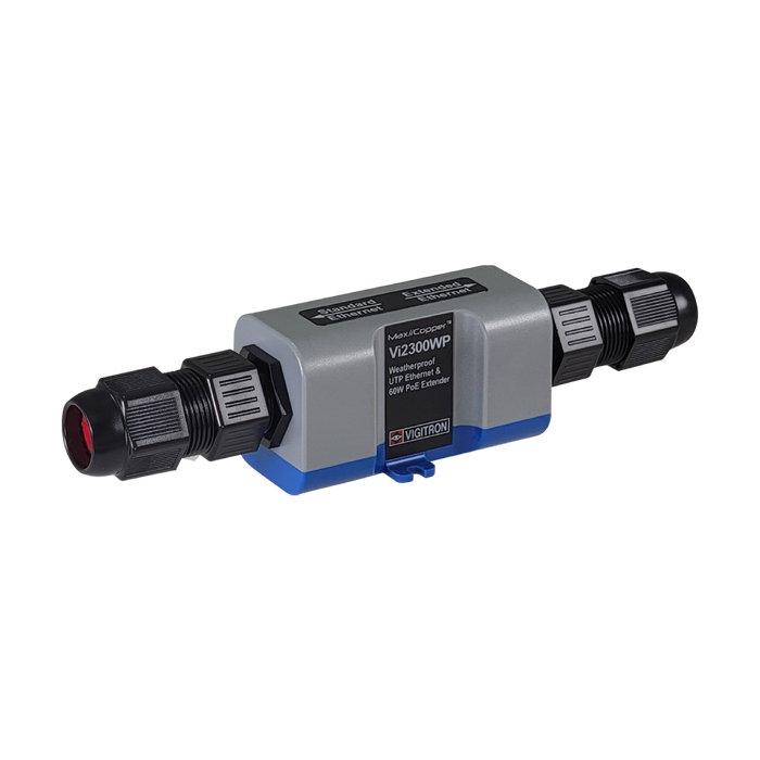 Vigitron 1-Port MaxiiCopper Ethernet/PoE Extender up to 900m, Requires 72w PoE, Hardened, IP67(VIG-VI2300WP)