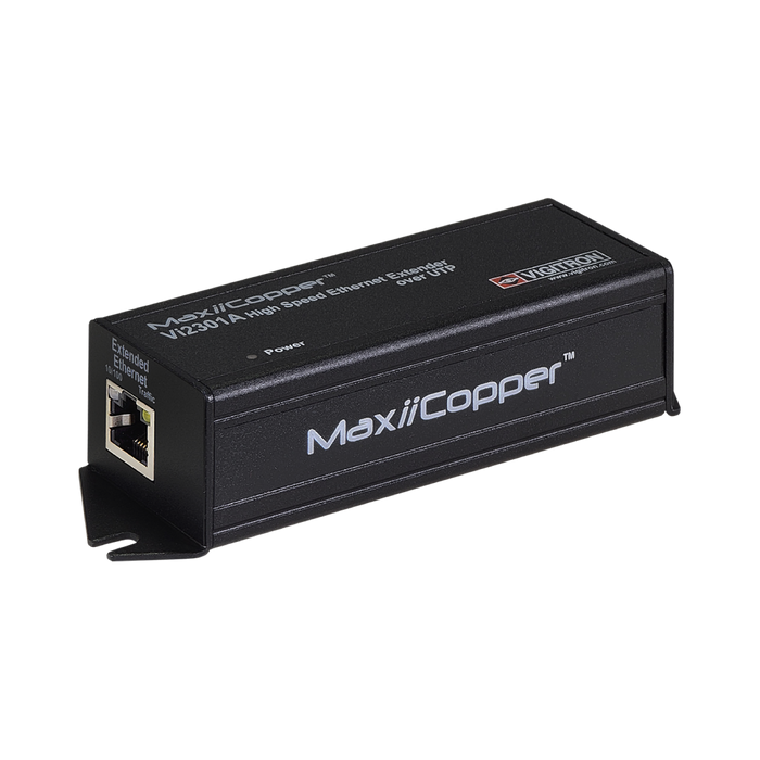 Vigitron 1-Port MaxiiCopper Ethernet/PoE Extender upto 900m, Requires 72w PoE or 12VDC 1ah-(VIG-VI2301A)