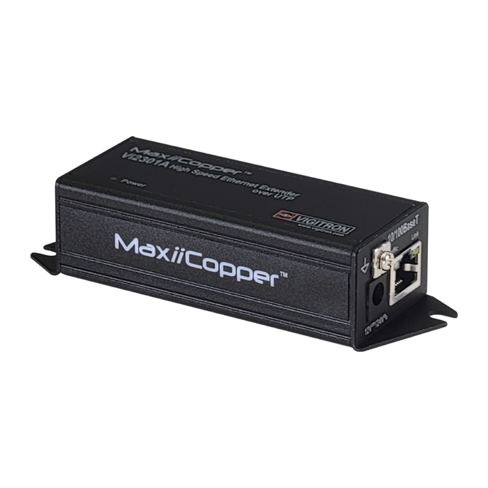 Vigitron 1-Port MaxiiCopper Ethernet/PoE Extender up to 900m, Requires 72w PoE or 12VDC 1ah-(VIG-VI2301AU)