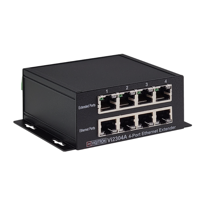 Vigitron 4-Port MaxiiCopper  Ethernet/PoE Extender upto 900m, Requires 72w PoE or 12VDC 3ah-(VIG-VI2304A)