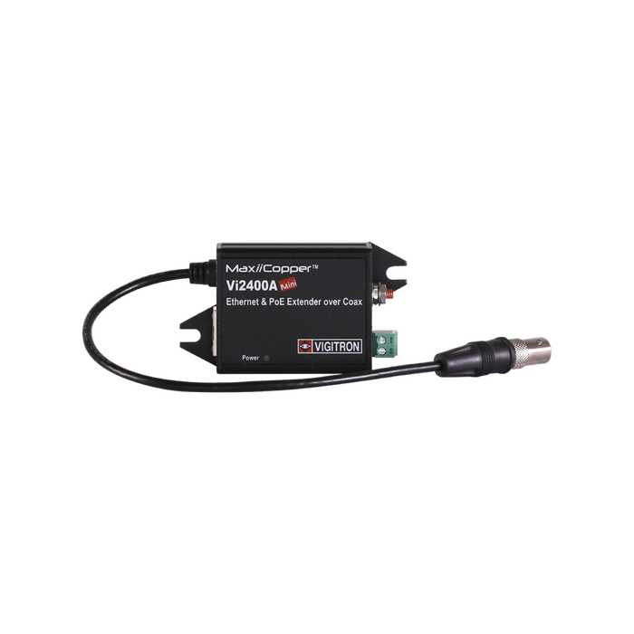 Vigitron 1-Port MaxiiCopper Mini Ethernet Extender/PoE over Coax (Requires 12v 1ah)-(VIG-VI2400A) (