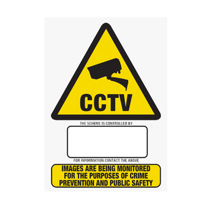 Haydon A4 CCTV Warning Sign - Yellow (HAY-WSA4)